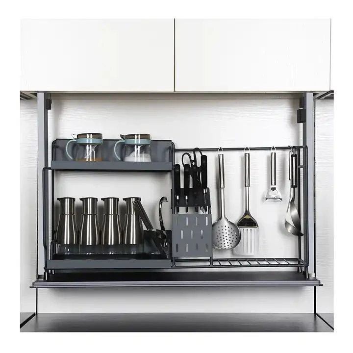 Smart Lifting Storage Rack For Kitchen Utensils