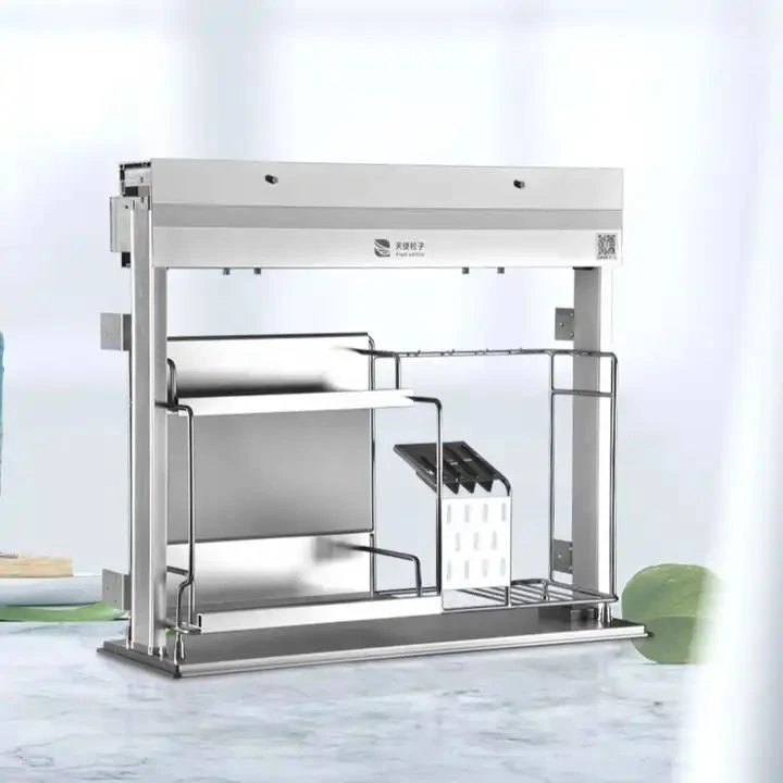 Smart Lifting Storage Rack For Kitchen Utensils