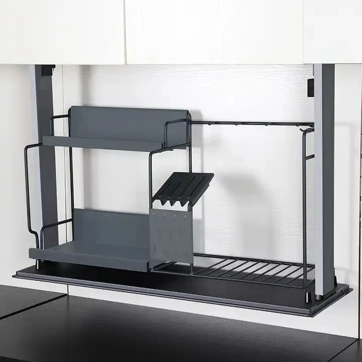 Smart Lifting Storage Rack For Kitchen Utensils