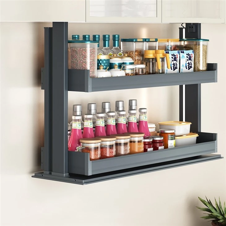 Kitchen Metal Double-layer Electric Lift Cabinet